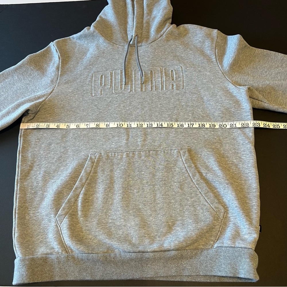 Puma Pullover Hoodie, grey, 3D front embossing, men’s size L - Picture 4 of 13